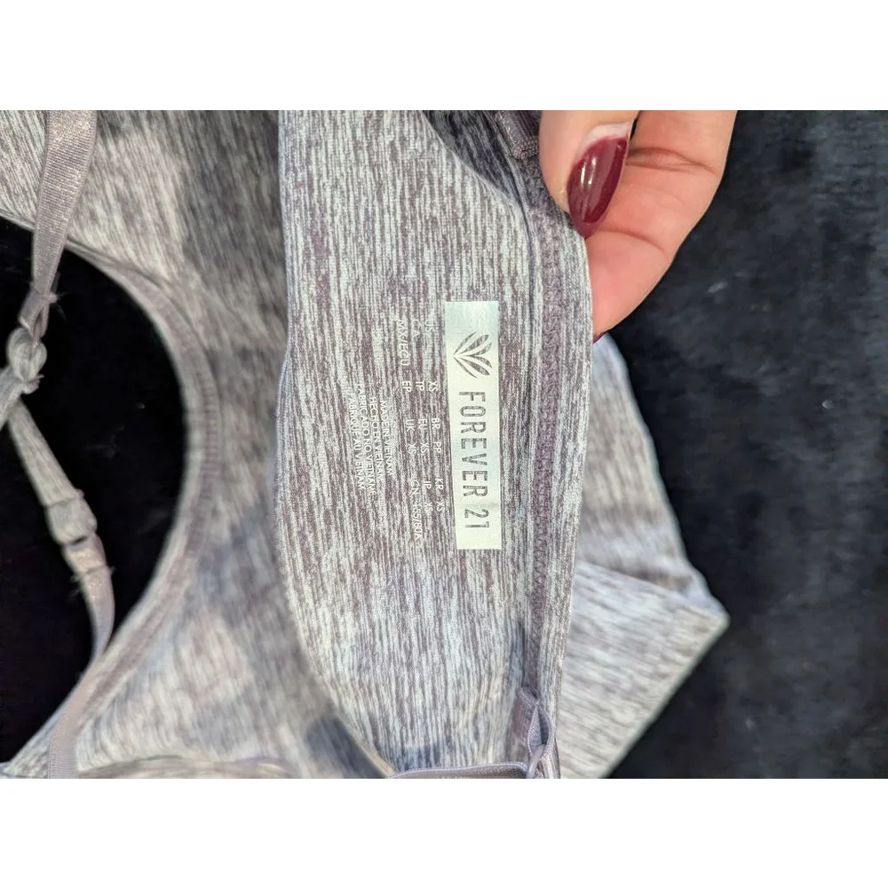 NWT Forever 21 Heather Purple Sport Bra XS